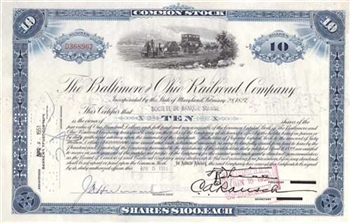 Baltimore and Ohio Railroad Company Stock Certificate 