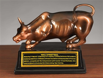Touro Wall Street cobre maciço banhado a bronze modernart™ (5,1kg)
