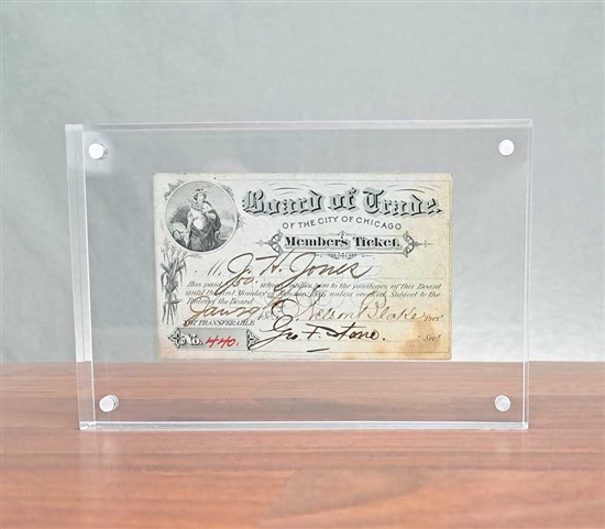 1885 Chicago Board of Trade Member Ticket - RARE